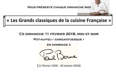 Hommage à Monsieur Paul Bocuse ce Dimanche 11 Février 2017